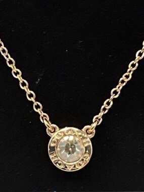 Coach Open Circle Crystal Pendant Necklace